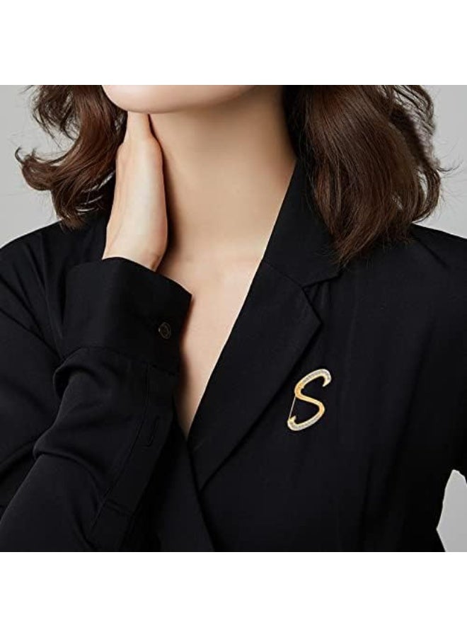 Ucanbe P–T Initial Letter Brooch Set – Gold Plated Crystal Rhinestone Pin for Women - Image 3
